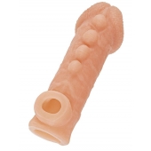Телесная закрытая насадка с шишечками Cock Sleeve Size S - 13,8 см. - KOKOS - в Йошкар-Оле купить с доставкой