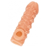 Телесная закрытая насадка с пучками шишечек Cock Sleeve Size S - 13,8 см. - KOKOS - в Йошкар-Оле купить с доставкой