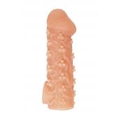 Телесная закрытая насадка с пучками шишечек Cock Sleeve Size M - 15,6 см. - KOKOS - в Йошкар-Оле купить с доставкой