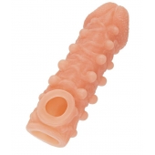Телесная закрытая насадка с шариками Cock Sleeve Size S - 13,8 см. - KOKOS - в Йошкар-Оле купить с доставкой