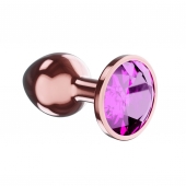 Пробка цвета розового золота с лиловым кристаллом Diamond Quartz Shine L - 8,3 см. - Lola Games - купить с доставкой в Йошкар-Оле