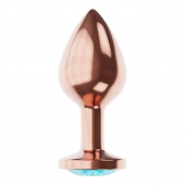 Пробка цвета розового золота с малиновым кристаллом Diamond Topaz Shine L - 8,3 см. - Lola Games - купить с доставкой в Йошкар-Оле