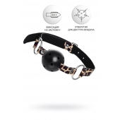 Черный кляп-шар на леопардовых ремешках Anonymo - ToyFa - купить с доставкой в Йошкар-Оле