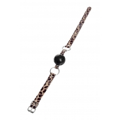 Черный кляп-шар на леопардовых ремешках Anonymo - ToyFa - купить с доставкой в Йошкар-Оле