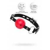 Красный кляп-шар на черных ремешках - ToyFa - купить с доставкой в Йошкар-Оле