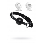 Черный кляп-шар на кожаных ремешках Anonymo - ToyFa - купить с доставкой в Йошкар-Оле