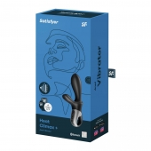 Черный анальный вибратор Heat Climax+ с функцией нагрева - 20,6 см. - Satisfyer - в Йошкар-Оле купить с доставкой