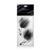 Зажимы на соски с черными пуховыми кисточками Sweet Caress Feather Nipple Clumps - Sweet Caress - купить с доставкой в Йошкар-Оле