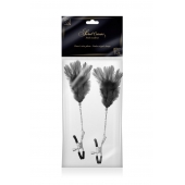 Зажимы для сосков с черными перьями Sweet Caress Feather Nipple Clumps - Sweet Caress - купить с доставкой в Йошкар-Оле
