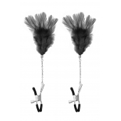 Зажимы для сосков с черными перьями Sweet Caress Feather Nipple Clumps - Sweet Caress - купить с доставкой в Йошкар-Оле