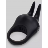 Черное эрекционное виброкольцо Sensation Rechargeable Vibrating Rabbit Love Ring - Fifty Shades of Grey - в Йошкар-Оле купить с доставкой