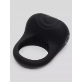 Черное эрекционное виброкольцо Sensation Rechargeable Vibrating Love Ring - Fifty Shades of Grey - в Йошкар-Оле купить с доставкой