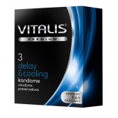 Презервативы VITALIS PREMIUM delay   cooling с охлаждающим эффектом - 3 шт. - Vitalis - купить с доставкой в Йошкар-Оле