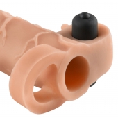 Телесная вибронасадка с кольцом Vibrating Real Feel 2 Extension - 16 см. - Pipedream - в Йошкар-Оле купить с доставкой