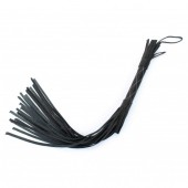 Аккуратная чёрная плетка  из натуральной кожи - БДСМ Арсенал - купить с доставкой в Йошкар-Оле