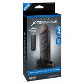 Чёрная вибронасадка с кольцом Vibrating Real Feel 2 Extension - 16 см. - Pipedream - в Йошкар-Оле купить с доставкой