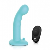 Голубая изогнутая насадка 6in Remote Control Ripple P-Spot G-Spot на черных трусиках - 16 см. - Pegasus - купить с доставкой в Йошкар-Оле