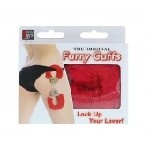 Металлические наручники с красной меховой опушкой METAL HANDCUFF WITH PLUSH RED - Dream Toys - купить с доставкой в Йошкар-Оле