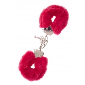 Металлические наручники с красной меховой опушкой METAL HANDCUFF WITH PLUSH RED - Dream Toys - купить с доставкой в Йошкар-Оле