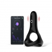 Черное виброкольцо Magic Motion Rise с подхватом мошонки - Magic Motion - в Йошкар-Оле купить с доставкой