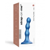 Голубая насадка Strap-On-Me Dildo Plug Balls size S - Strap-on-me - купить с доставкой в Йошкар-Оле
