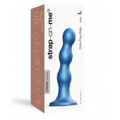 Голубая насадка Strap-On-Me Dildo Plug Balls size L - Strap-on-me - купить с доставкой в Йошкар-Оле