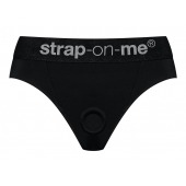 Черные трусики для насадок Heroine Lingerie Harness - size M - Strap-on-me - купить с доставкой в Йошкар-Оле