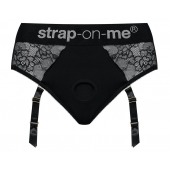 Черные трусики для насадок Diva Lingerie Harness - size L - Strap-on-me - купить с доставкой в Йошкар-Оле