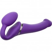 Фиолетовый безремневой вибрострапон Vibrating Bendable Strap-On - size L - Strap-on-me - купить с доставкой в Йошкар-Оле