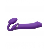 Фиолетовый безремневой вибрострапон Silicone Bendable Strap-On - size XL - Strap-on-me - купить с доставкой в Йошкар-Оле