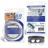 Кольцо на пенис SNAP COCK RING из искусственной кожи на клепках - BlueLine - в Йошкар-Оле купить с доставкой