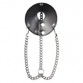 Утяжка для мошонки из искусственной кожи с цепочками PARACHUTE BALL STRETCHER - BlueLine - купить с доставкой в Йошкар-Оле