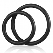 Набор из двух черных силиконовых колец разного диаметра SILICONE COCK RING SET - BlueLine - в Йошкар-Оле купить с доставкой