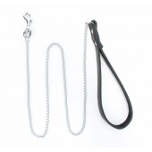 Металлический поводок с кожаной ручкой - БДСМ Арсенал - купить с доставкой в Йошкар-Оле