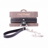 Узкий однослойный ошейник с поводком - Crazy Handmade - купить с доставкой в Йошкар-Оле