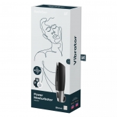 Черный мастурбатор с вибрацией Power Masturbator - Satisfyer - в Йошкар-Оле купить с доставкой
