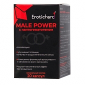 Капсулы для мужчин Erotichard male power с пантогематогеном - 20 капсул (0,370 гр.) - Erotic Hard - купить с доставкой в Йошкар-Оле