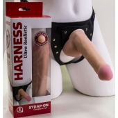 Страпон Harness из двух предметов: трусики с плугом и насадка-фаллос - 17 см. - LOVETOY (А-Полимер) - купить с доставкой в Йошкар-Оле
