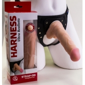 Страпон Harness из двух предметов: регулируемые трусики и насадка-фаллос - 17,5 см. - LOVETOY (А-Полимер) - купить с доставкой в Йошкар-Оле
