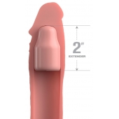 Телесная насадка-удлинитель 2 Inch Silicone X-tension with Strap - 20,3 см. - Pipedream - в Йошкар-Оле купить с доставкой