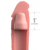 Телесная насадка-удлинитель 1 Inch Silicone X-tension - 17,8 см. - Pipedream - в Йошкар-Оле купить с доставкой