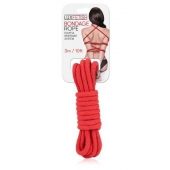 Красная хлопковая веревка для связывания - 3 м. - Lux Fetish - купить с доставкой в Йошкар-Оле