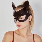 Коричневая кожаная маска  Кошечка - Sitabella - купить с доставкой в Йошкар-Оле