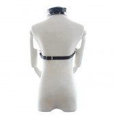 Черная портупея на грудь с кляпом и зажимами для сосков - Notabu - купить с доставкой в Йошкар-Оле