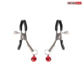 Серебристые зажимы на соски с шариками - Notabu - купить с доставкой в Йошкар-Оле