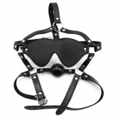 Черная маска-шоры с регулируемыми ремешками и кляпом-шариком - Notabu - купить с доставкой в Йошкар-Оле