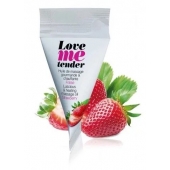 Съедобное согревающее массажное масло Love Me Tender Strawberry с ароматом клубники - 10 мл. - Love to Love - купить с доставкой в Йошкар-Оле