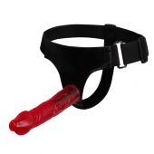 Тёмно-розовый страпон на трусиках регулирующегося размера - 18,8 см. - Baile - купить с доставкой в Йошкар-Оле