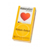 Презервативы с колечками и пупырышками Masculan Ribbed+Dotted - 10 шт. - Masculan - купить с доставкой в Йошкар-Оле