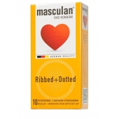 Презервативы с колечками и пупырышками Masculan Ribbed+Dotted - 10 шт. - Masculan - купить с доставкой в Йошкар-Оле